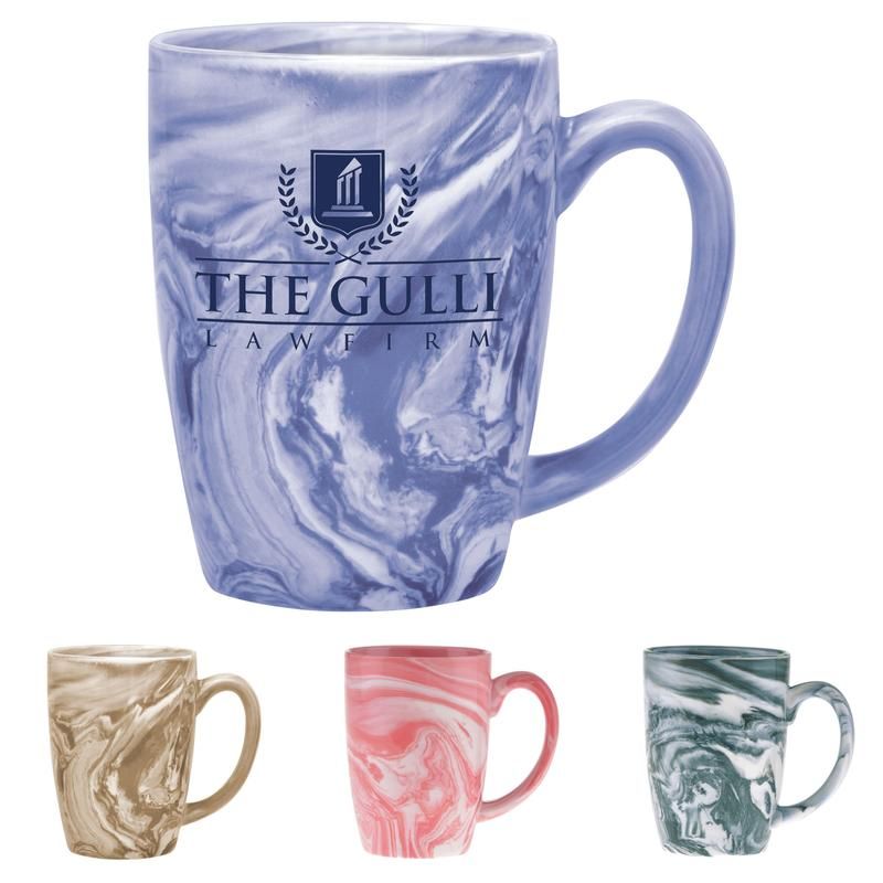 The Palermo 16oz Marbleized Ceramic Mug -  4.75" H x 3.5" Diameter